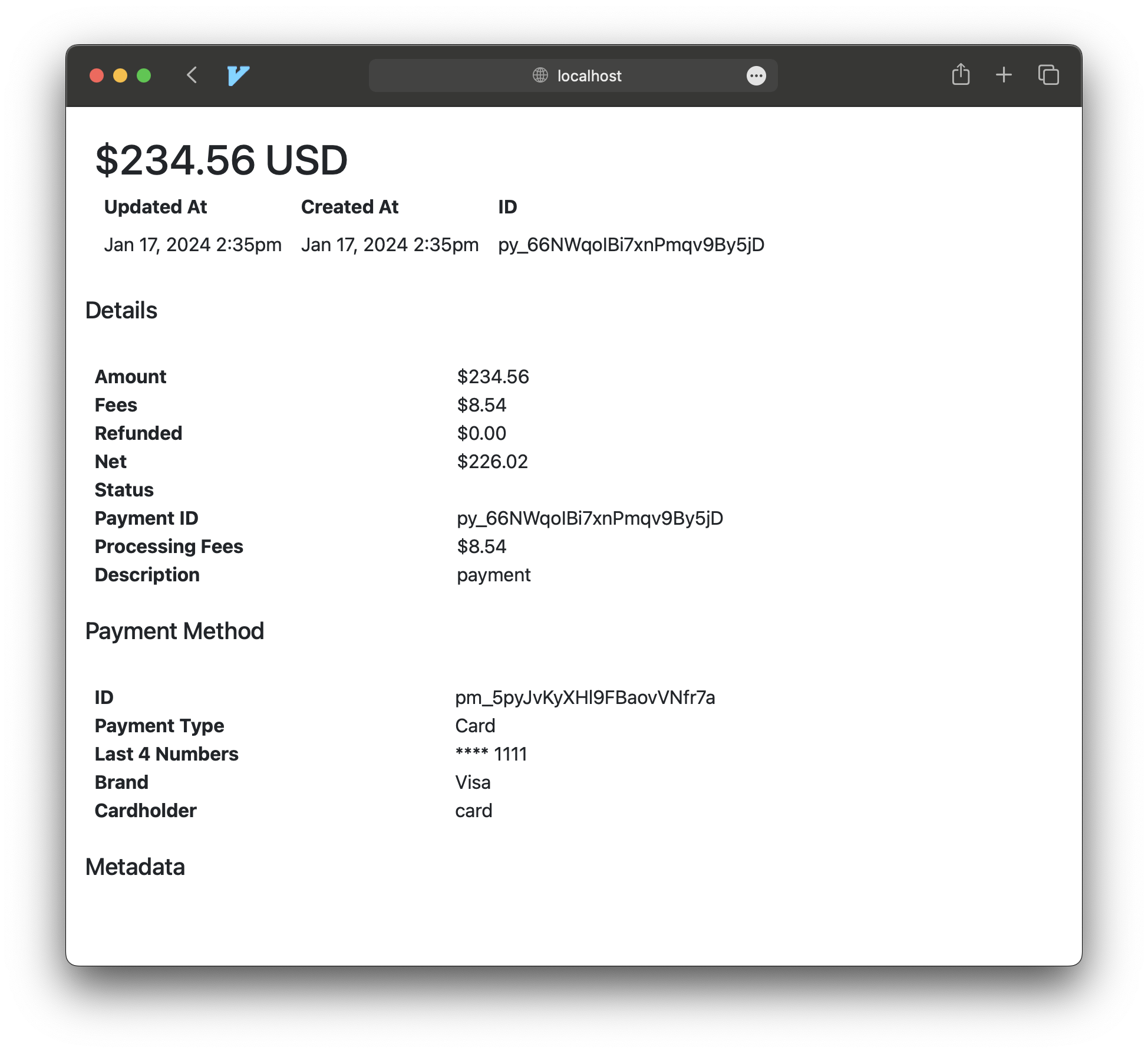 PaymentDetails